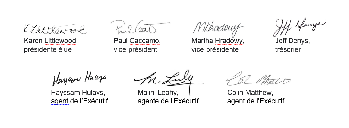Professional Executive signatures - french