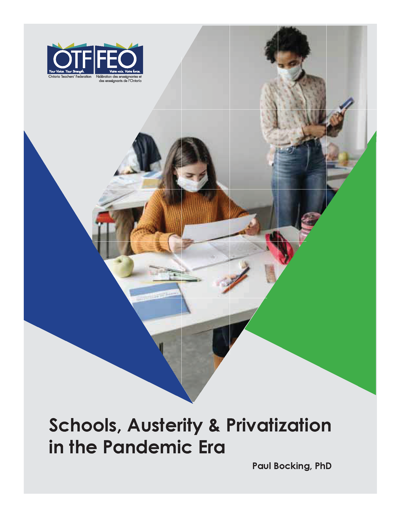 1st page of OTF Schools, Austerity and Privatization in the Pandemic Era report