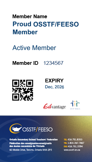 OSSTF/FEESO Digital Membership Card