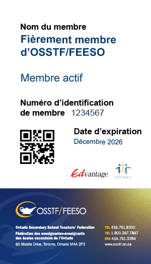 Carte de membre numérique d’OSSTF/FEESO