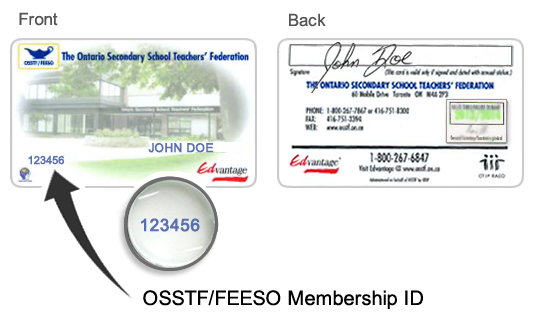 OSSTF/FEESO Membership ID Card (English and French)